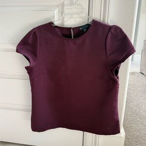 Brooks Brothers Deep Purple Short Sleeve Blouse
